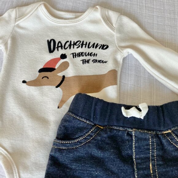 Baby 0-3M Winter/Holiday/Christmas Outfit - Gender Neutral - Carter's/PLBaby - Picture 1 of 9